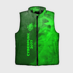 Женский жилет Cyberpunk 2077 - green gradient по-вертикали