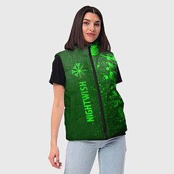 Женский жилет Nightwish - green gradient по-вертикали, цвет: 3D-черный — фото 2