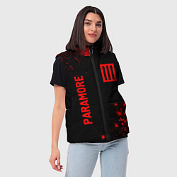 Женский жилет Paramore - red gradient вертикально, цвет: 3D-черный — фото 2