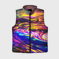 Женский жилет Неоновые полосы текстура, цвет: 3D-светло-серый