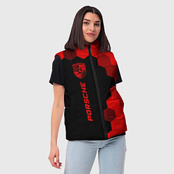 Женский жилет Porsche - red gradient по-вертикали, цвет: 3D-черный — фото 2