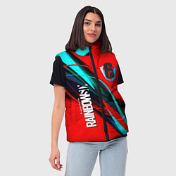 Женский жилет Rainbow six геометрия полосы, цвет: 3D-красный — фото 2