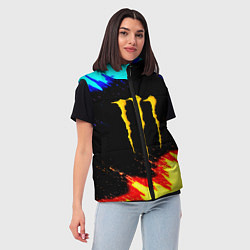 Женский жилет Monster energy огненные краски, цвет: 3D-светло-серый — фото 2