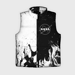 Женский жилет Nasa черно белый огонь, цвет: 3D-светло-серый
