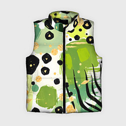 Женский жилет Зеленый анималистичный паттерн, цвет: 3D-черный