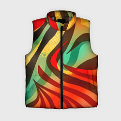 Женский жилет Жаркая полосатая абстракция, цвет: 3D-светло-серый