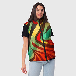 Женский жилет Жаркая полосатая абстракция, цвет: 3D-светло-серый — фото 2