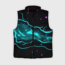 Женский жилет Голубые неоновые волны текстура