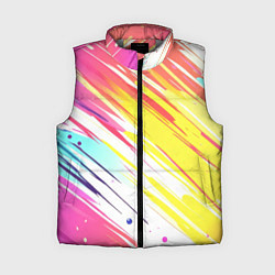 Женский жилет Брызги краски на белом фоне, цвет: 3D-светло-серый