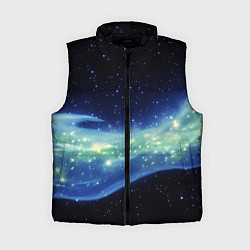 Женский жилет Синяя волна с зеленым оттенком на черном, цвет: 3D-черный