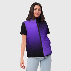 Женский жилет Чёрно-сиреневый градиент пополам, цвет: 3D-черный — фото 2