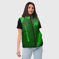 Женский жилет Need for Speed - green gradient вертикально, цвет: 3D-черный — фото 2