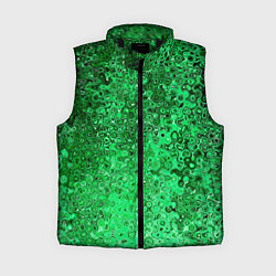Женский жилет Зелёный малахит абстрактная текстура, цвет: 3D-черный