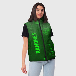 Женский жилет Ramones - green gradient вертикально, цвет: 3D-черный — фото 2