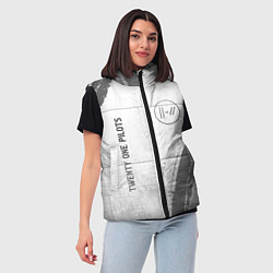Женский жилет Twenty One Pilots - white gradient вертикально, цвет: 3D-черный — фото 2