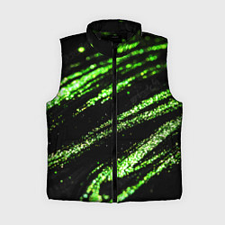 Женский жилет Зеленые блестки на черном, цвет: 3D-черный