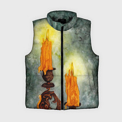 Женский жилет Две горящие свечи в темноте, цвет: 3D-черный