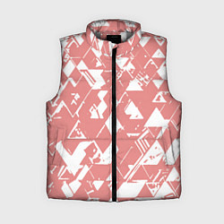 Женский жилет Розовый с белыми вставками абстрактный