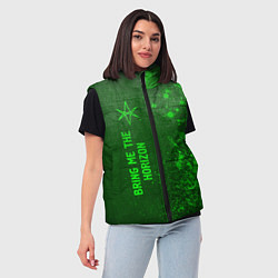 Женский жилет Bring Me the Horizon - green gradient по-вертикали, цвет: 3D-черный — фото 2