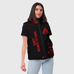 Женский жилет Thirty Seconds to Mars - red gradient вертикально, цвет: 3D-черный — фото 2