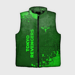 Женский жилет Tokyo Revengers - green gradient вертикально, цвет: 3D-черный