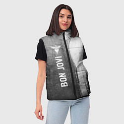Женский жилет Bon Jovi - grey gradient по-вертикали, цвет: 3D-черный — фото 2