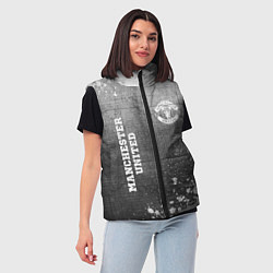 Женский жилет Manchester United - grey gradient вертикально, цвет: 3D-черный — фото 2