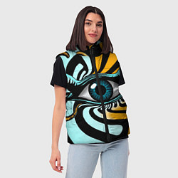 Женский жилет Глаз - психоделика, цвет: 3D-черный — фото 2