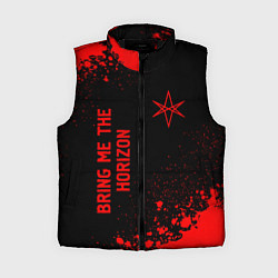 Женский жилет Bring Me the Horizon - red gradient вертикально, цвет: 3D-черный