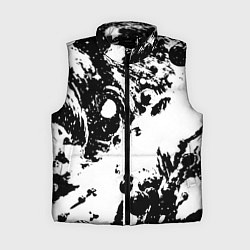 Женский жилет Белый с чёрной абстракцией, цвет: 3D-черный