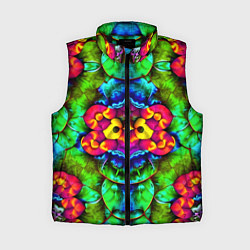 Женский жилет Калейдоскоп с птичкой, цвет: 3D-черный