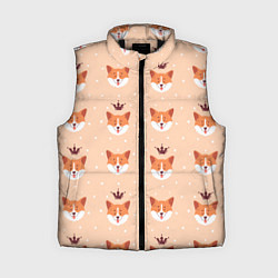 Женский жилет Паттерн с милыми мордочками собак породы корги