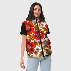 Женский жилет Русская традиционная живопись, цвет: 3D-черный — фото 2