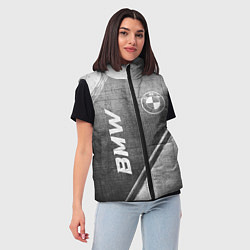 Женский жилет BMW - grey gradient вертикально, цвет: 3D-черный — фото 2