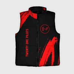 Женский жилет Twenty One Pilots - red gradient вертикально, цвет: 3D-черный