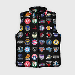 Женский жилет Команды НБА на черном фоне, цвет: 3D-черный