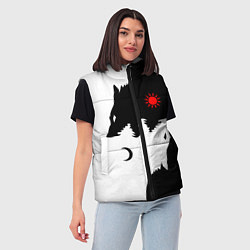 Женский жилет Инь янь волки, цвет: 3D-черный — фото 2