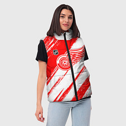 Женский жилет Детройт Ред Уингз - брызги красок, цвет: 3D-черный — фото 2