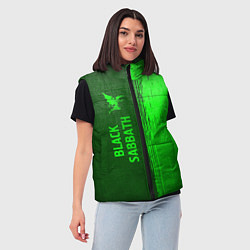 Женский жилет Black Sabbath - green gradient по-вертикали, цвет: 3D-черный — фото 2