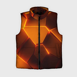 Женский жилет Оранжевые объемные пластины, цвет: 3D-черный