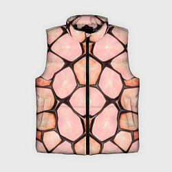 Женский жилет Розовые пятна жирафа, цвет: 3D-черный