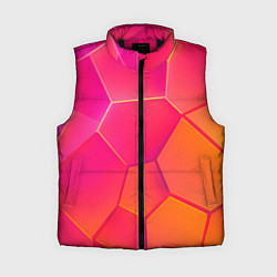 Женский жилет Розово-оранжевые плиты, цвет: 3D-черный