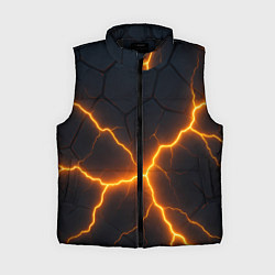 Женский жилет Молнии и черные плиты, цвет: 3D-черный