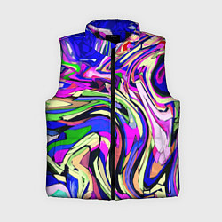 Женский жилет Абстракция пластика синий, цвет: 3D-черный