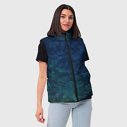 Женский жилет Абстракция - marine camouflage, цвет: 3D-черный — фото 2