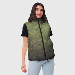 Женский жилет Абстракция - old board painted with green paint, цвет: 3D-черный — фото 2