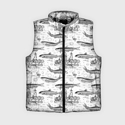 Женский жилет Корюшка и рыбалка в Питере паттерн