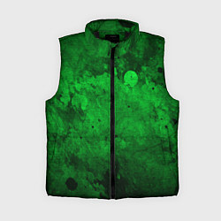 Женский жилет Абстракция - green acid stains, цвет: 3D-черный