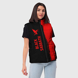 Женский жилет Black Sabbath - red gradient по-вертикали, цвет: 3D-черный — фото 2