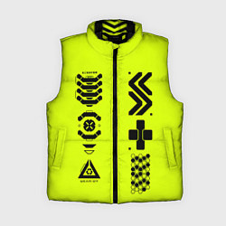Женский жилет Кибер текстура - ядовитая, цвет: 3D-черный